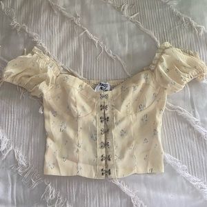 Princess Polly Allyson Top Yellow